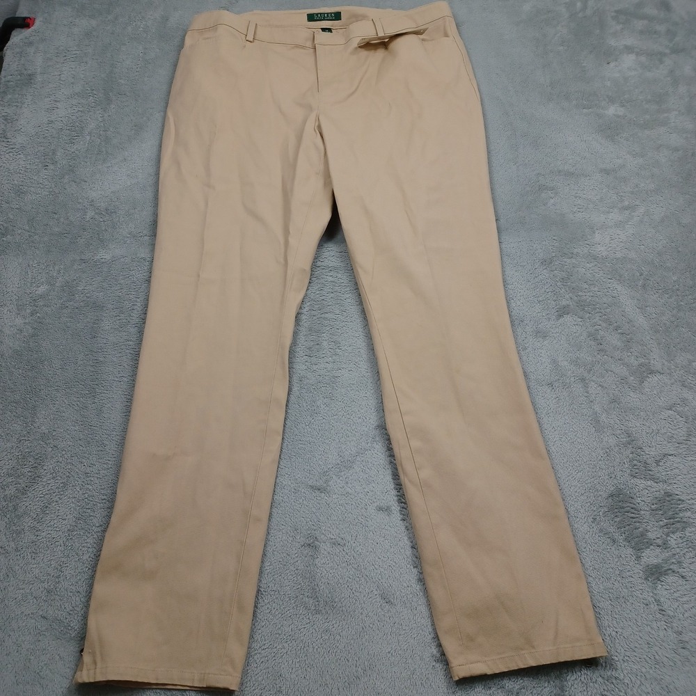 Lauren Ralph Lauren Pants Womens 14 Brown Pockets Straight Preppy NWT